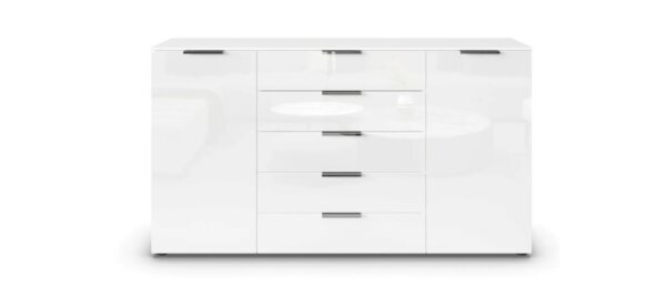 Kommode RIPP- Weiß, Glas, Weiß - Image 4
