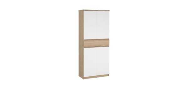 Schuhschrank - B ca. 81 cm, Jackson Hickory Nachbildung, Weiß